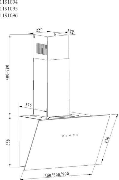 Amica KHF 664 630 S KAMINHAUBE 60 CM